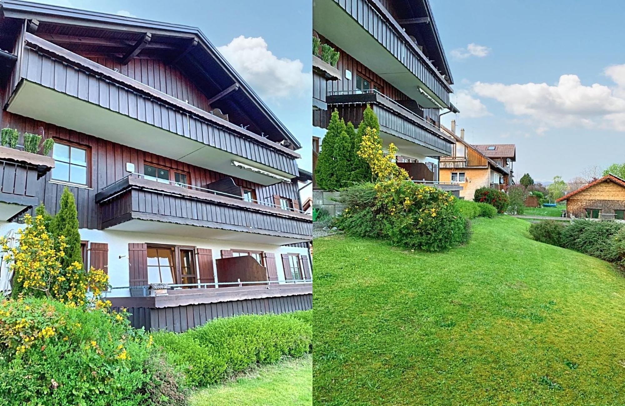 Lindners Hideaways - Bergnest Lodge - Bergblick Fewo 6 Pers Balkon Garten Hund Ski Unterkunft Luftkurort Oberreute Naehe Buchenegger Wasserfaelle Eistobel Bodensee Exterior foto