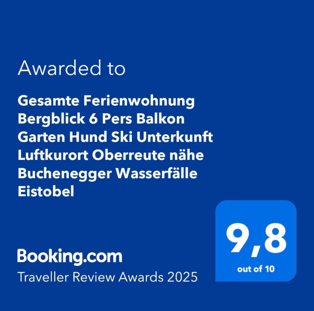 Lindners Hideaways - Bergnest Lodge - Bergblick Fewo 6 Pers Balkon Garten Hund Ski Unterkunft Luftkurort Oberreute Naehe Buchenegger Wasserfaelle Eistobel Bodensee Exterior foto